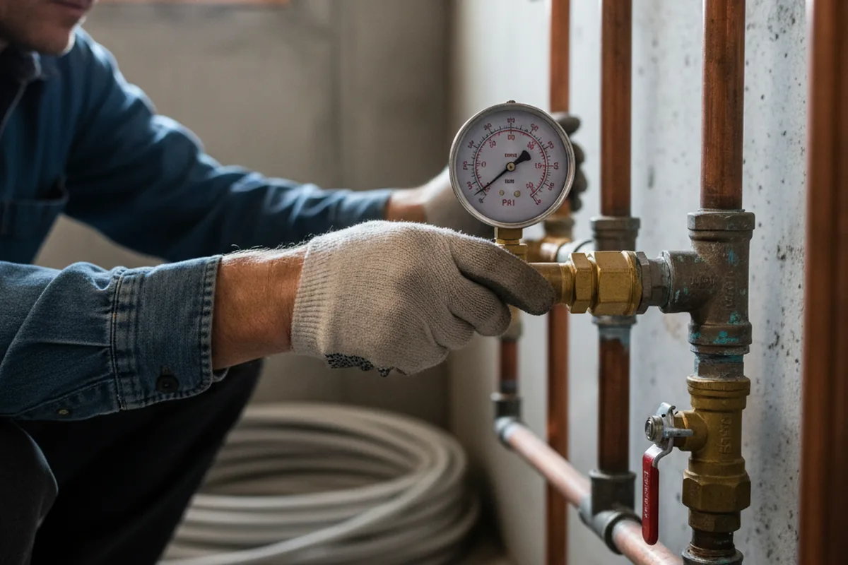 Pressure testing a repaired line during Water Line Repair in Papillion