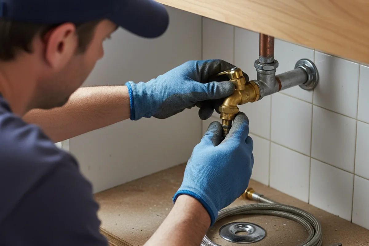 Shutoff valve and fitting work during Burst Pipe Repair in Papillion
